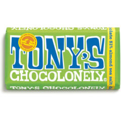 Tony’s Chocolonely Dark Almond Sea Salt 51% – 180g